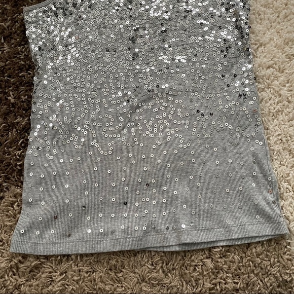 Gray Tank Top with Silver Sequins - Picture 2 of 6